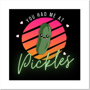 You Had Me At Pickles Kawaii Pickle Sunset Posters and Art